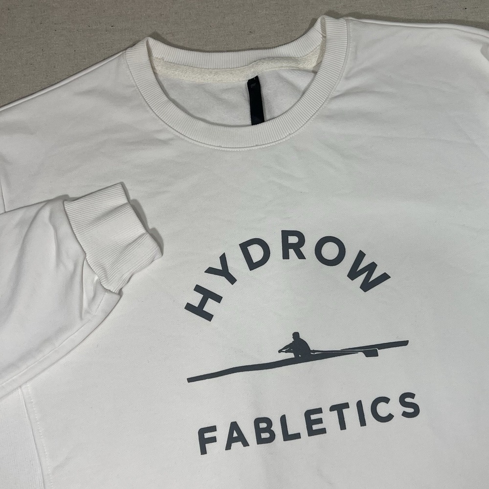 Fabletics Men's Large FL X Hydrow Limited-Edition Sweatshirt Bone/Ivory‎ Workout